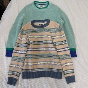 MINI BODEN 9/10 Youth Kids Girl Fair Isle and Chunky Knit Bundle (2) Sweaters
